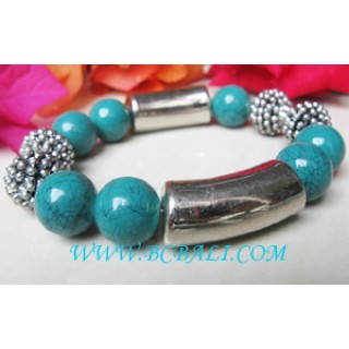 Metal Beads Stone Bracelets